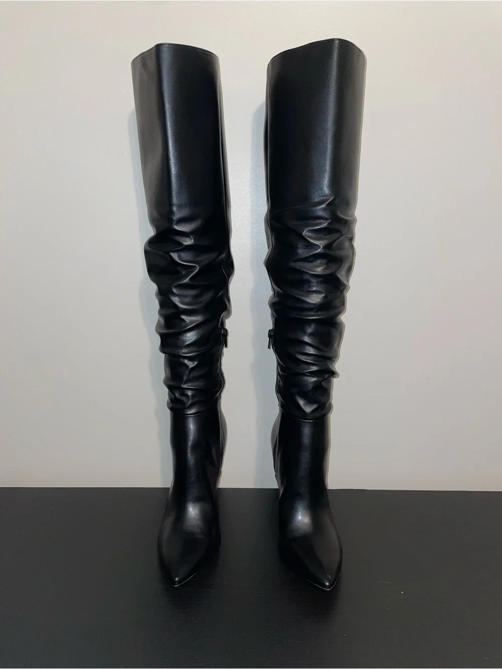 INC International Concepts Black Slouch Over-the-Knee Pointed Boots